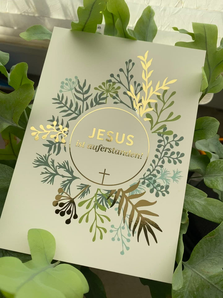 Osterkarte "Jesus ist auferstanden!" · A6 · mit Gold veredelt