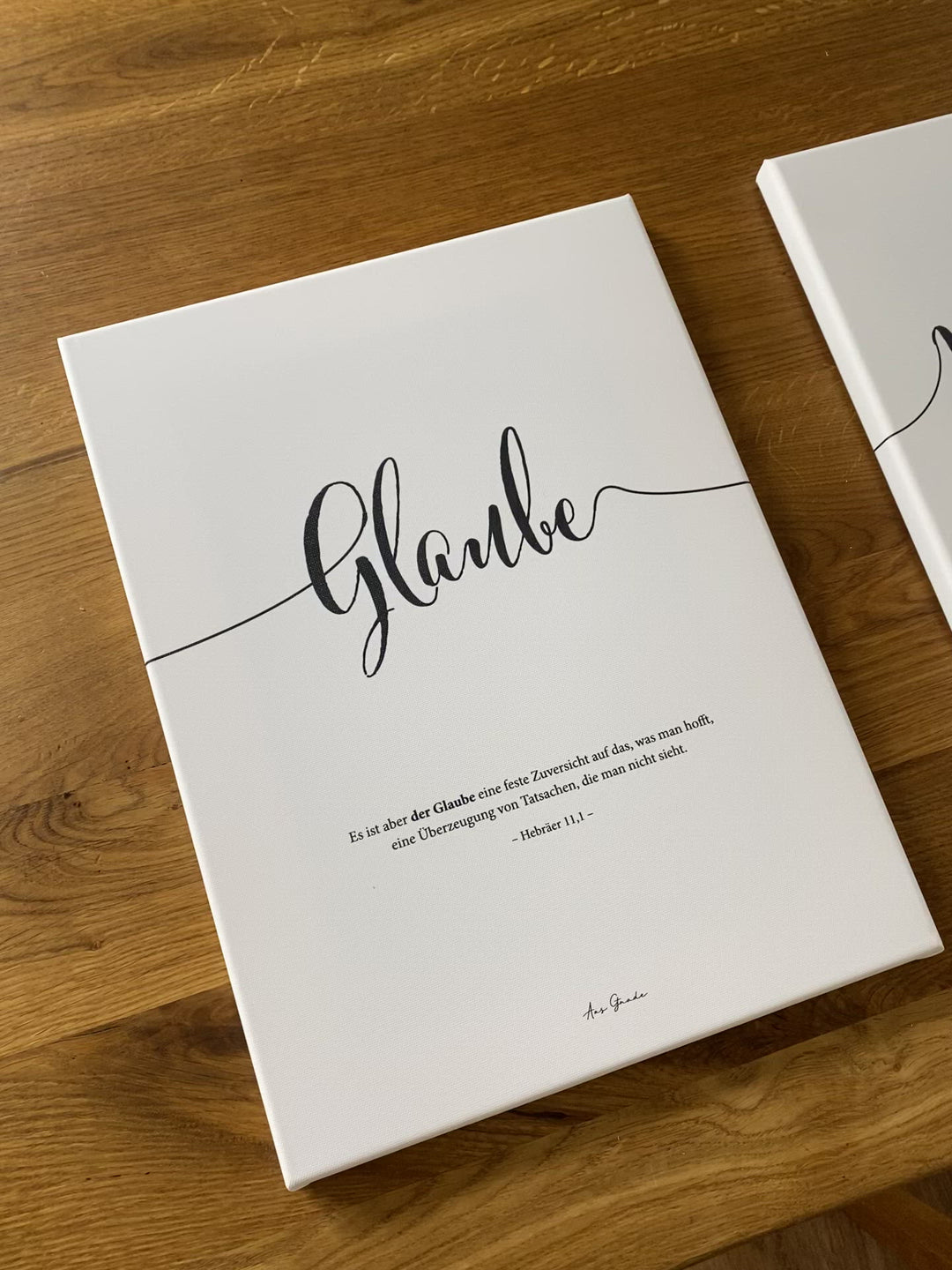 3x Leinwandbilder "Glaube Hoffnung Liebe" · 3er Set · Bibelvers