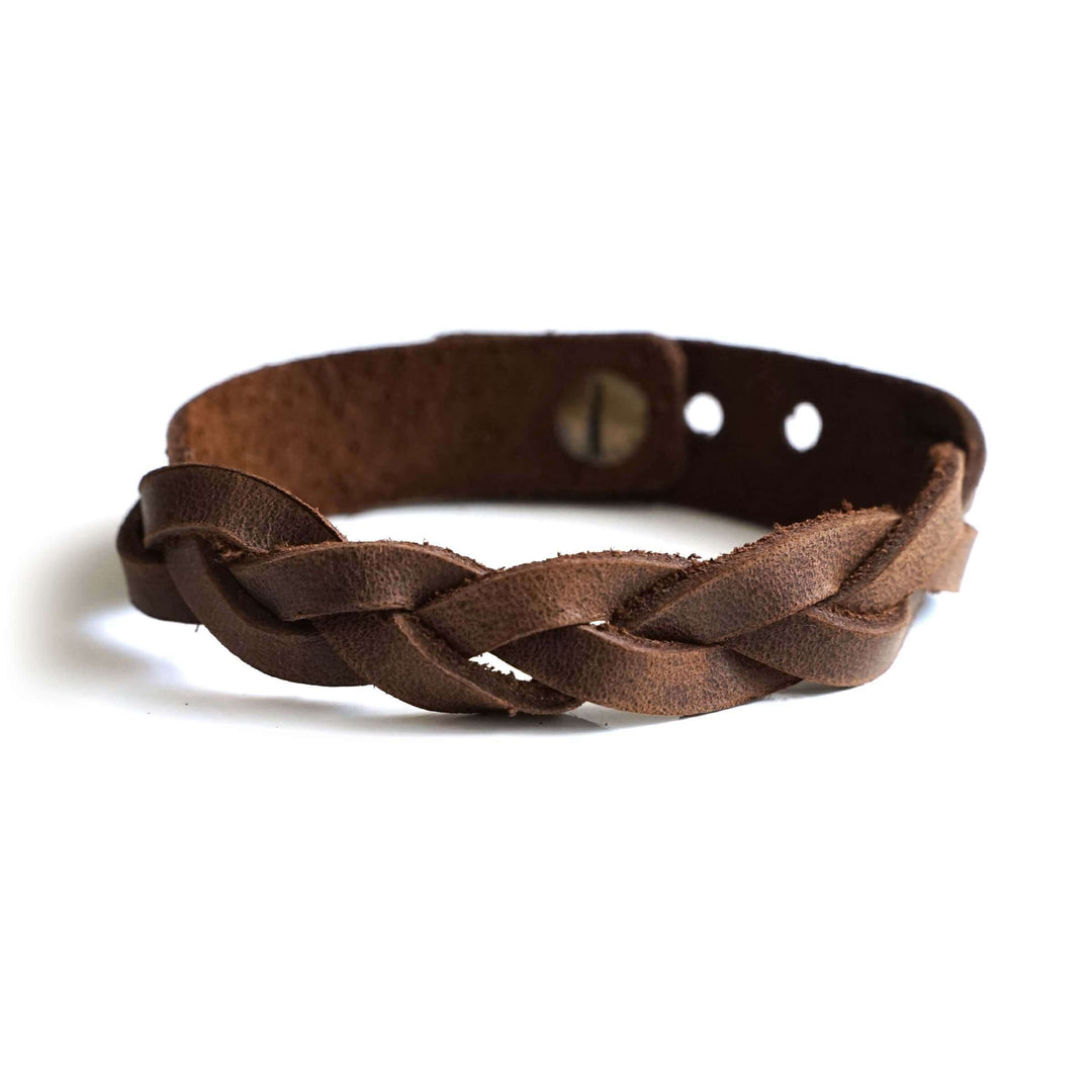 Armband geflochten · Echtes Leder – Aus Gnade
