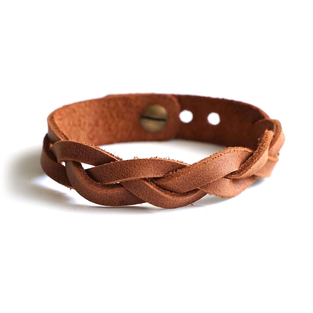 Armband geflochten · Echtes Leder – Aus Gnade