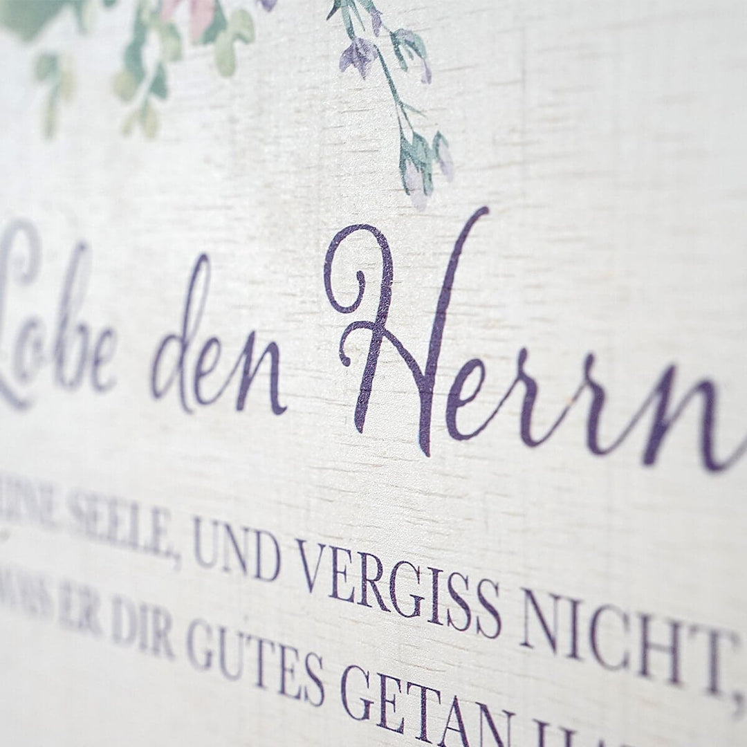 Holzschild "Lobe den Herrn" · 30x30 cm · Christliche Holzschilder – Aus Gnade