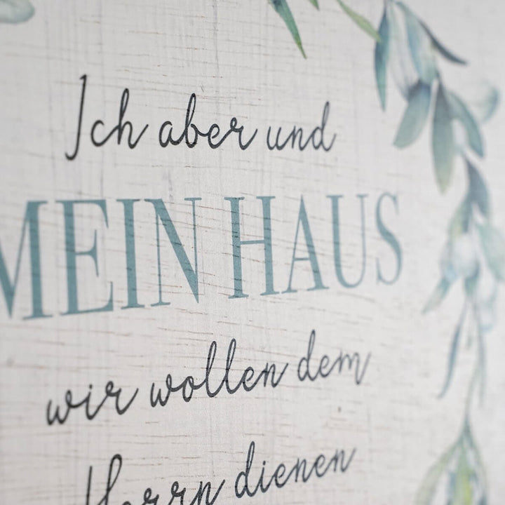 Holzschild "Mein Haus" · Bibelvers · 30x30 cm · Christliche Holzschilder – Aus Gnade