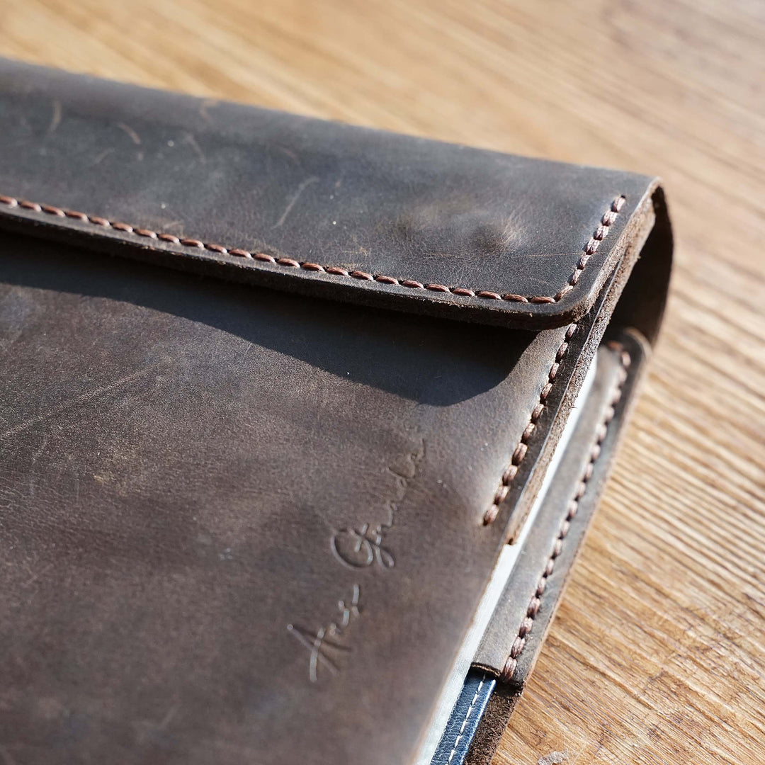 Bibelhülle "Hirte+" · echtes Leder · individuelle Größen · handmade Bibelhülle nach Maß – Aus Gnade