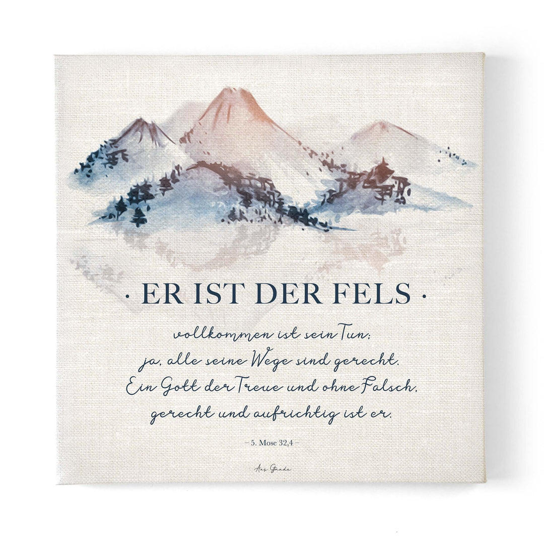 Leinwandbild "Er ist der Fels" · 30x30 / 50x50 cm – Aus Gnade