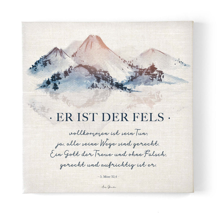 Leinwandbild "Er ist der Fels" · 30x30 / 50x50 cm – Aus Gnade