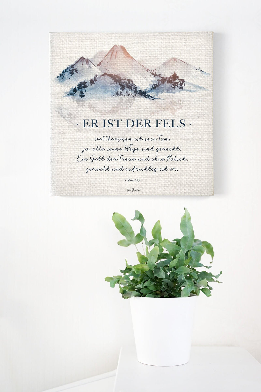 Leinwandbild "Er ist der Fels" · 30x30 / 50x50 cm – Aus Gnade