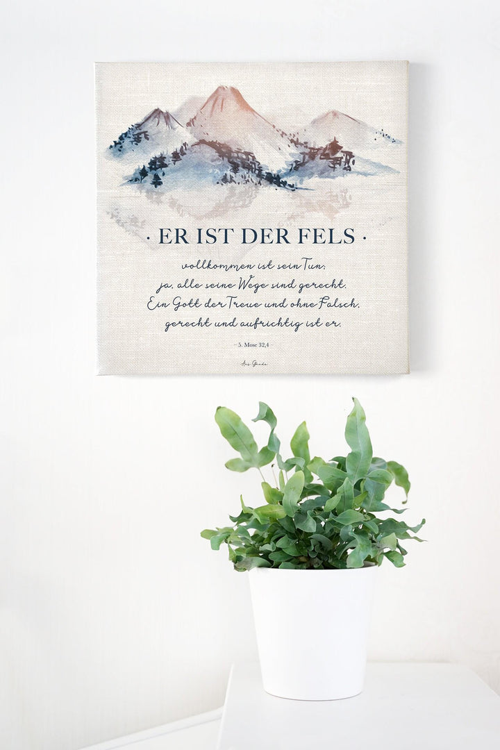 Leinwandbild "Er ist der Fels" · 30x30 / 50x50 cm – Aus Gnade