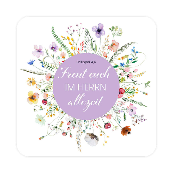 Metallschild "Freut euch im Herrn allezeit" · Bibelvers – Aus Gnade