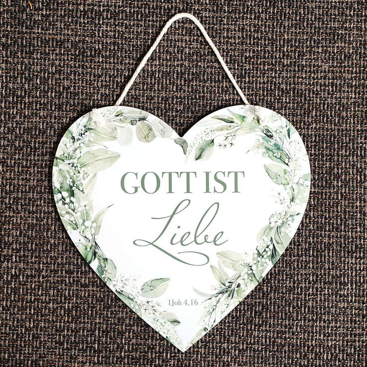 Metallschild "Gott ist Liebe" · Herzform – Aus Gnade