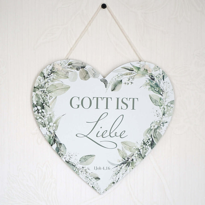Metallschild "Gott ist Liebe" · Herzform – Aus Gnade