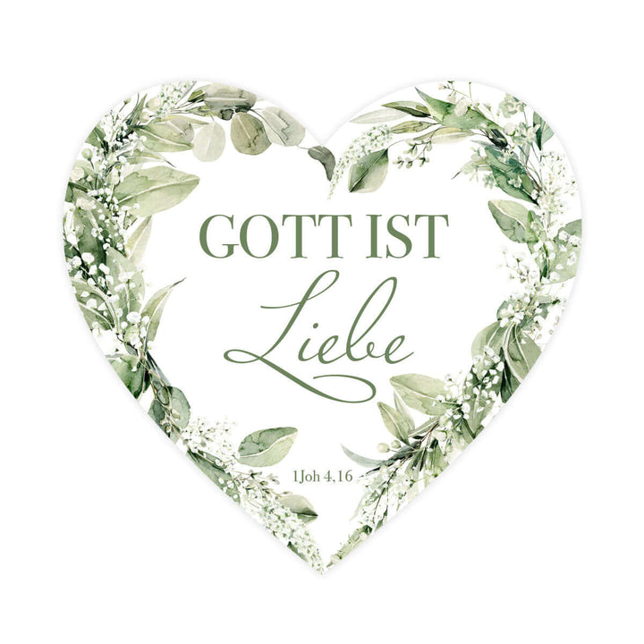 Metallschild "Gott ist Liebe" · Herzform – Aus Gnade