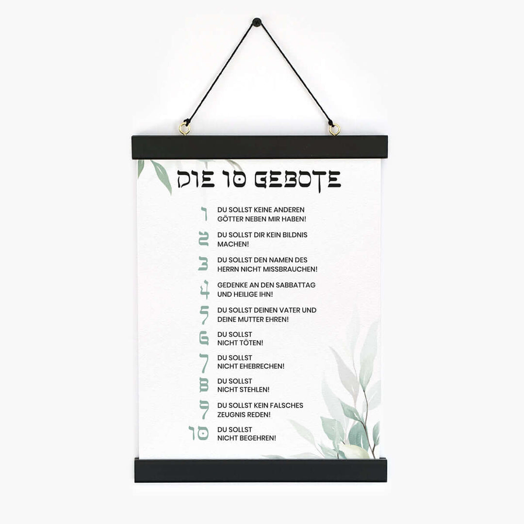 Poster "Die 10 Gebote" · A3 / A4 · Bibelverse Deutsch – Aus Gnade