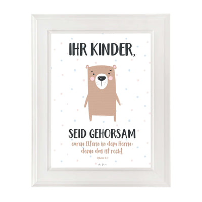 Poster "Ihr Kinder" · Bär · A3 / A4 · Bibelvers Deutsch – Aus Gnade