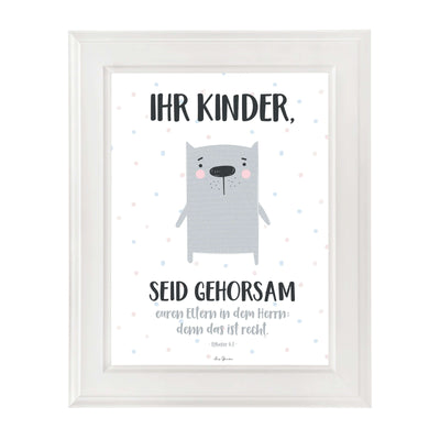 Poster "Ihr Kinder" · Katze · A3 / A4 · Bibelvers Deutsch – Aus Gnade