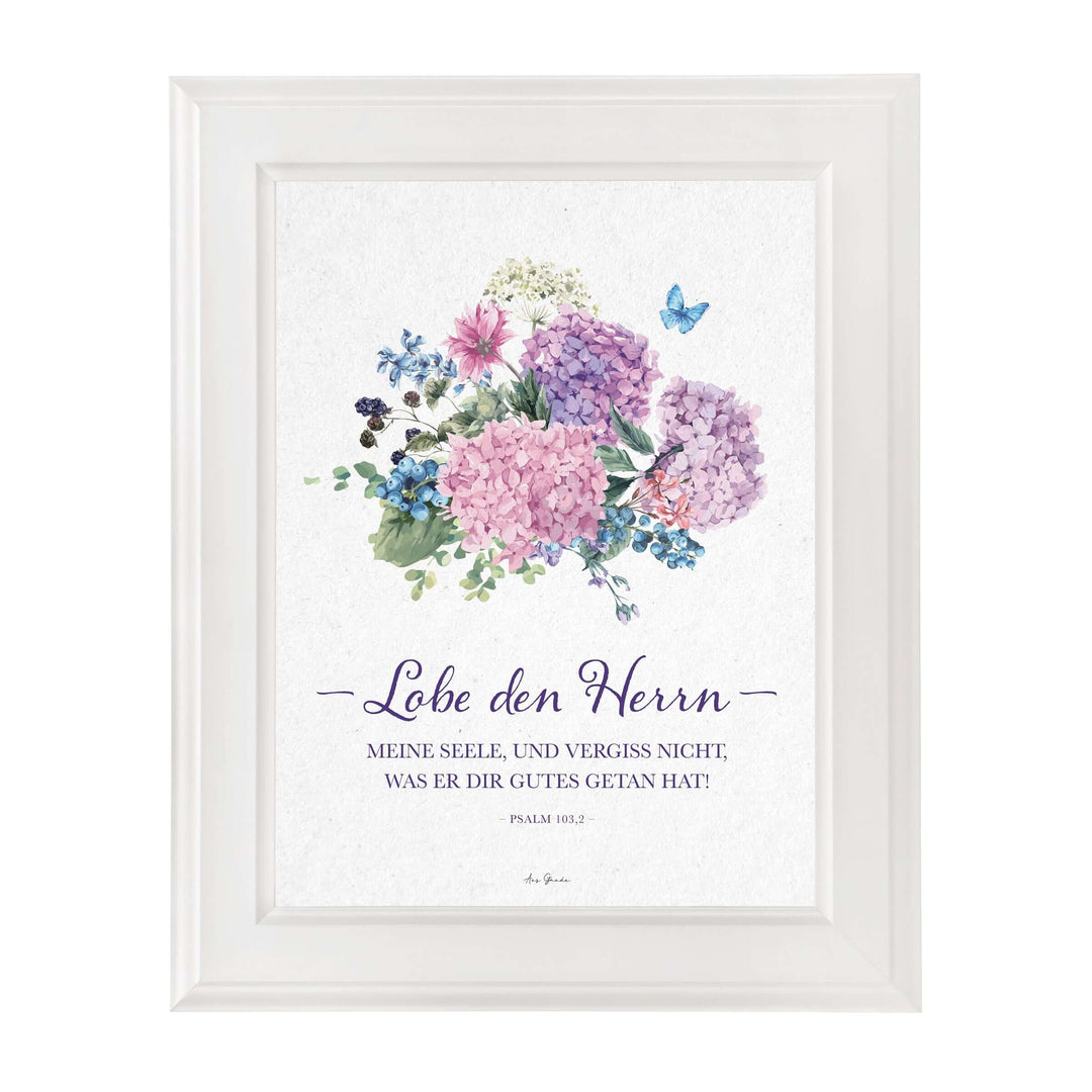 Poster "Lobe den Herrn" · A3 / A4 · Bibelvers Deutsch – Aus Gnade