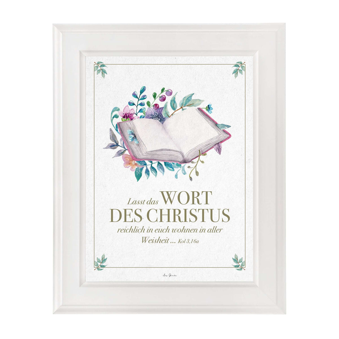 Poster "Wort des Christus" · A3 · Bibelvers Deutsch – Aus Gnade