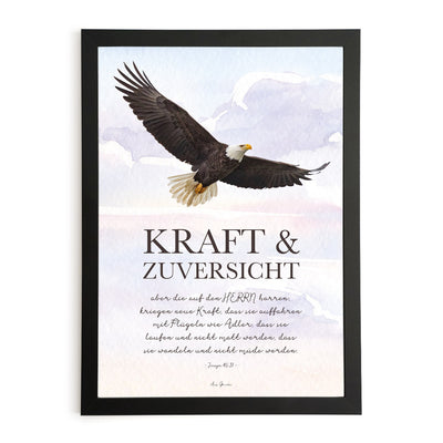 Poster "Kraft & Zuversicht" · A3 / A4 · Bibelvers Deutsch – Aus Gnade