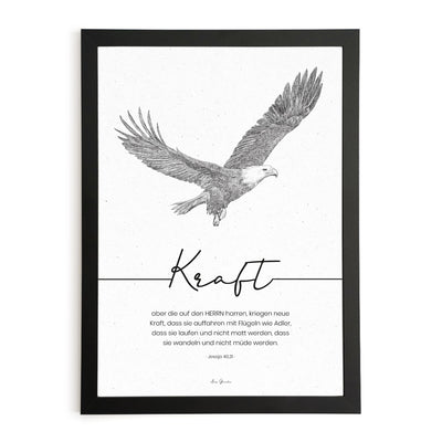 Poster "Kraft" · A3 / A4 · Bibelvers Deutsch – Aus Gnade