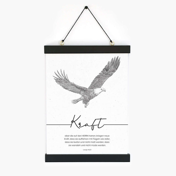 Poster "Kraft" · A3 / A4 · Bibelvers Deutsch – Aus Gnade