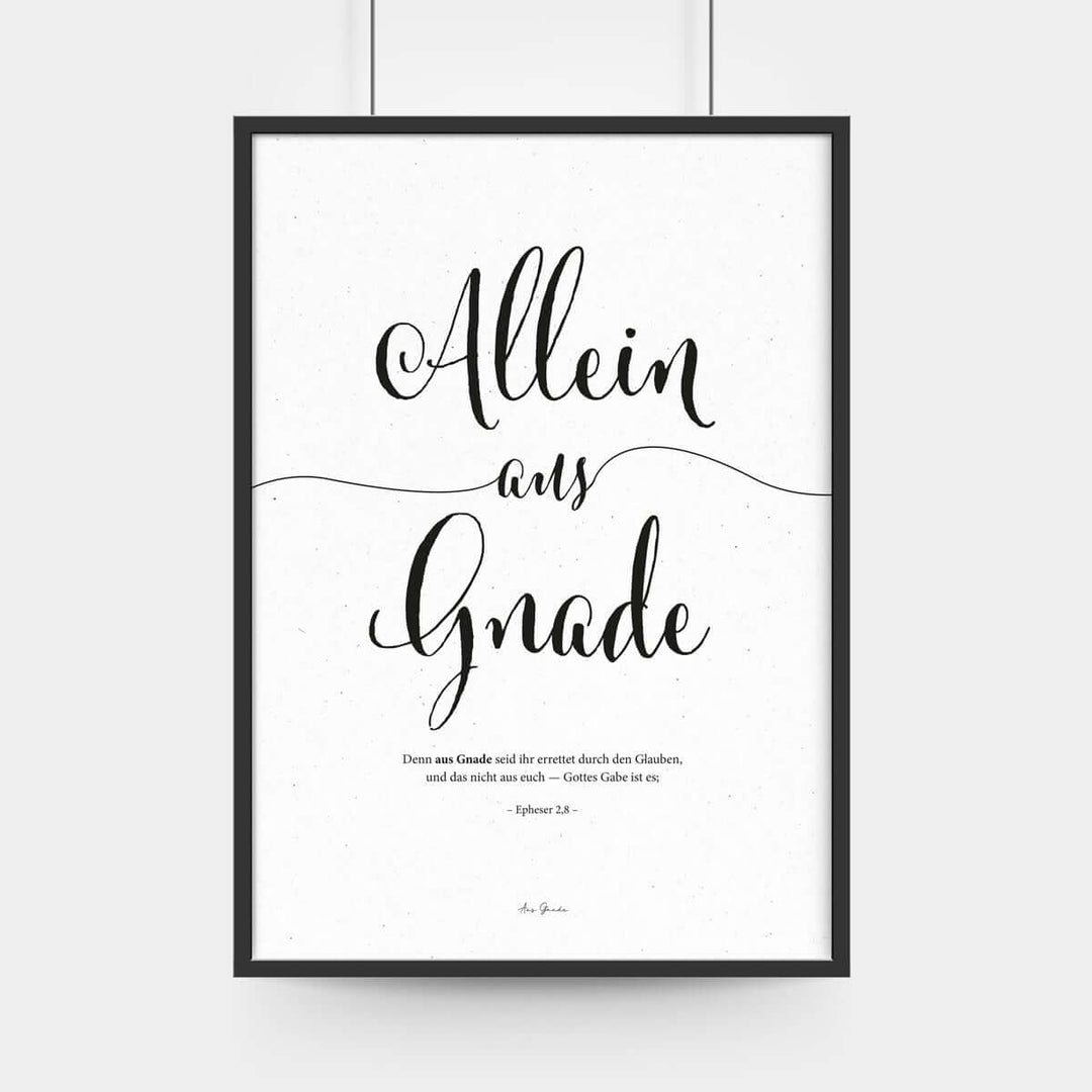 Poster "Allein aus Gnade" · A3 / A4 · Bibelvers Deutsch – Aus Gnade