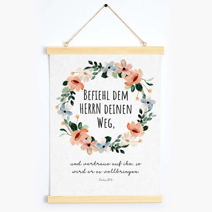 Poster "Befiehl dem Herrn deinen Weg" · Serie Ermutigung · A3 / A4 · Bibelvers – Aus Gnade