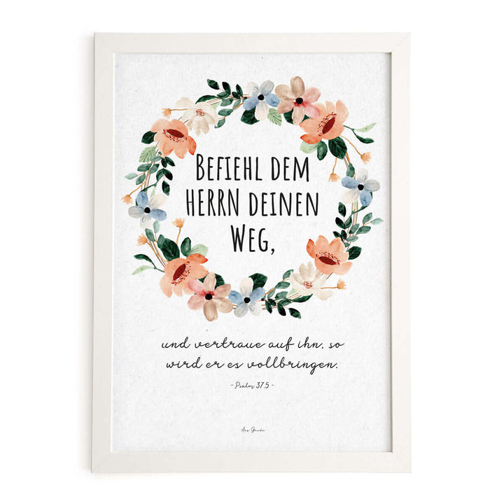 Poster "Befiehl dem Herrn deinen Weg" · Serie Ermutigung · A3 / A4 · Bibelvers – Aus Gnade