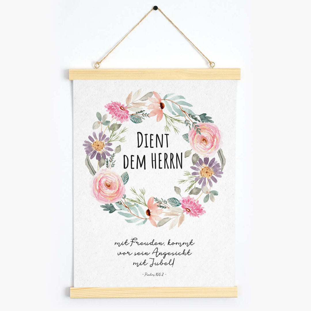 Poster "Dient dem Herrn" · Serie Ermutigung · A3 / A4 · Bibelvers Deutsch – Aus Gnade