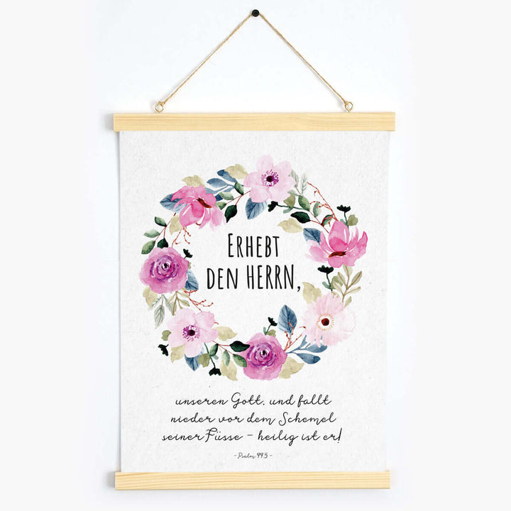 Poster "Erhebt den Herrn" · Serie Ermutigung · A3 / A4 · Bibelvers Deutsch – Aus Gnade