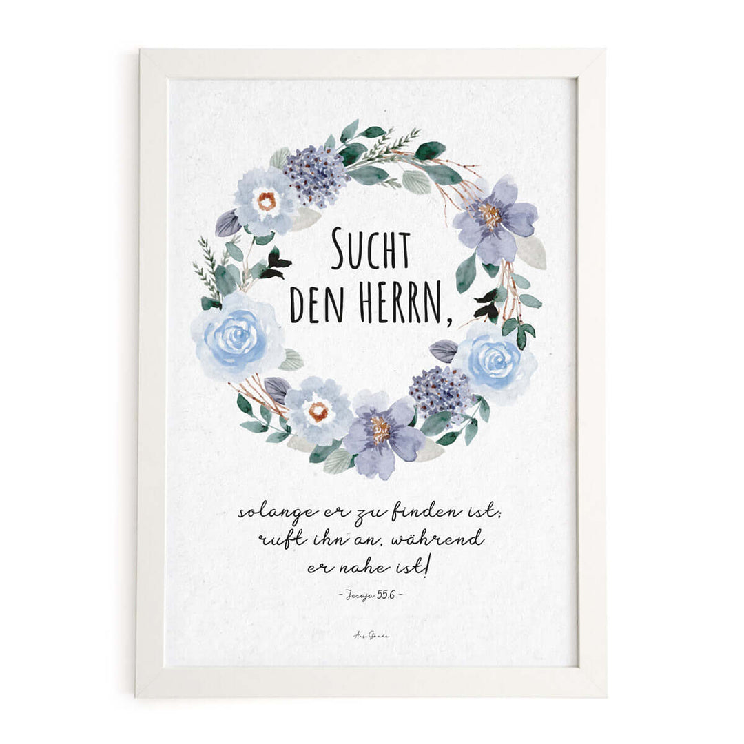 Poster "Sucht den HERRN" · Serie Ermutigung · A3 / A4 · Bibelvers Deutsch – Aus Gnade