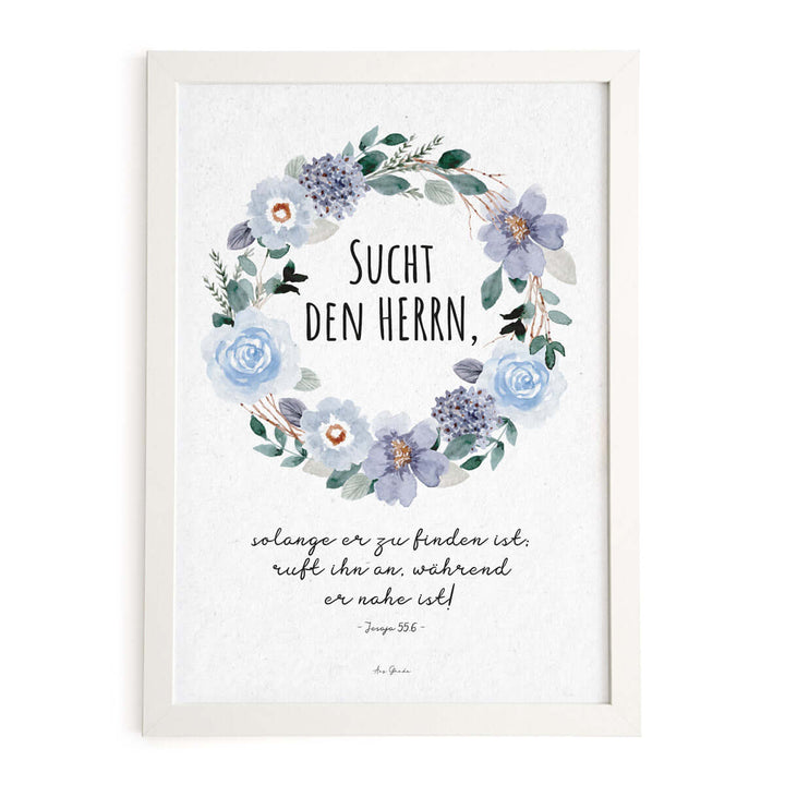 Poster "Sucht den HERRN" · Serie Ermutigung · A3 / A4 · Bibelvers Deutsch – Aus Gnade