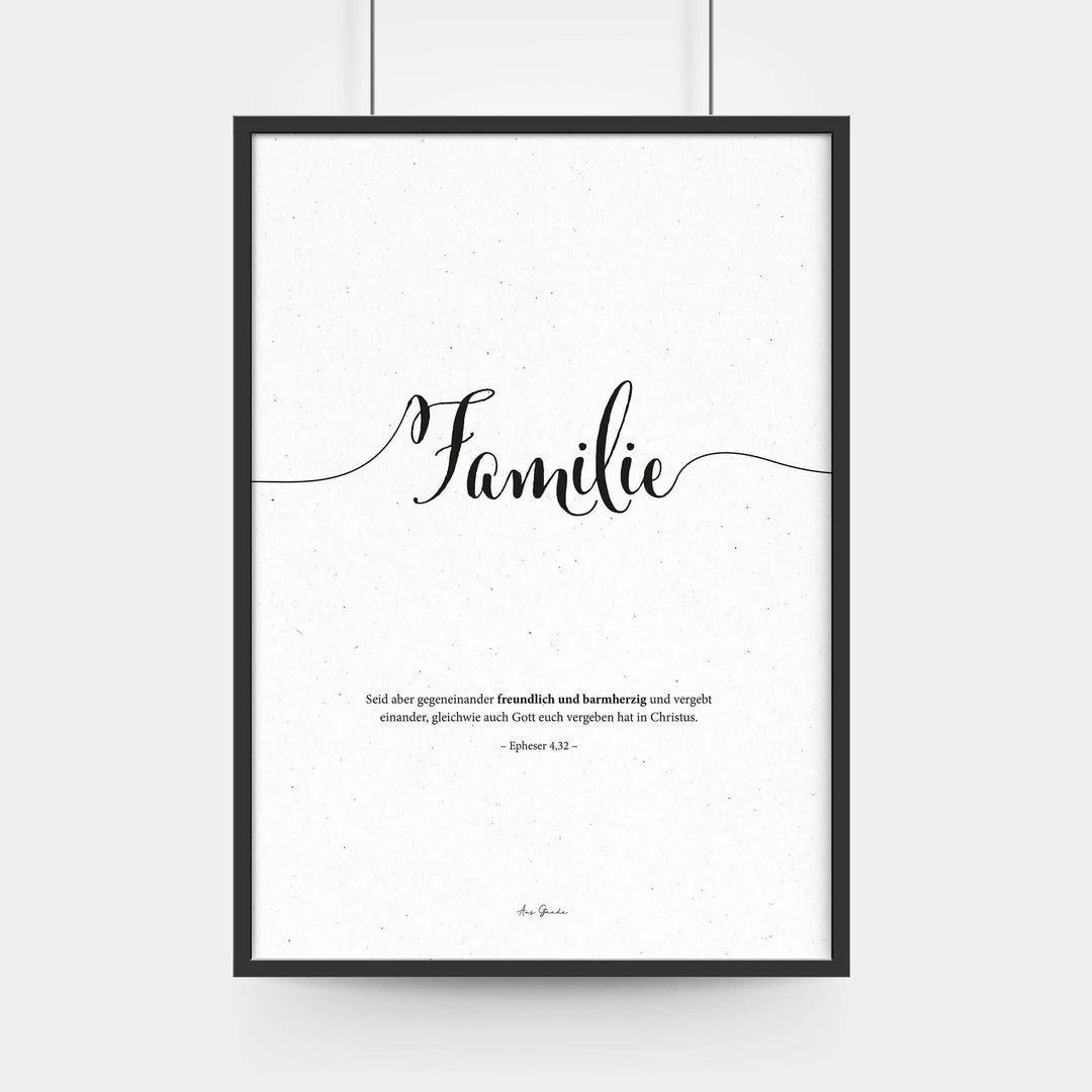 Poster "Familie" · A3 / A4 · Bibelvers Deutsch – Aus Gnade