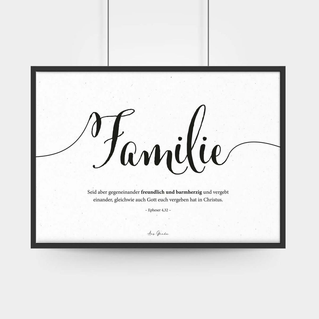 Poster "Familie" · A3 / A4 Querformat · Lettering · Deutsch – Aus Gnade