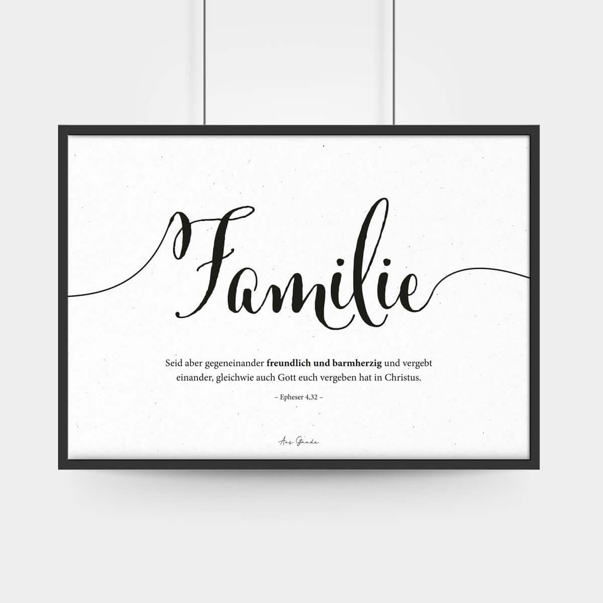 Poster "Familie" · A3 / A4 Querformat · Lettering · Deutsch