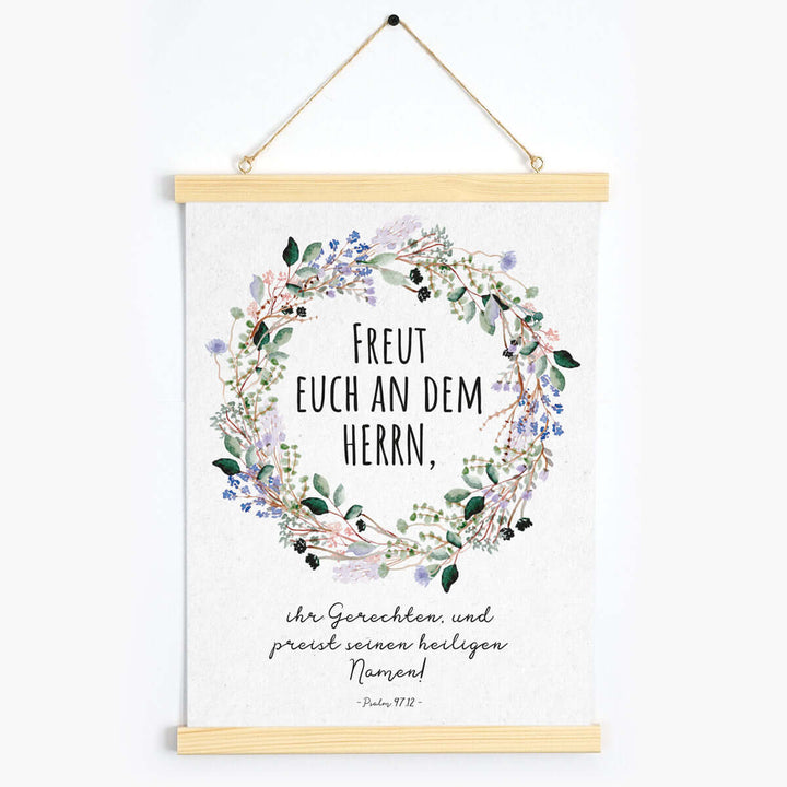 Poster "Freut euch an dem Herrn" · Serie Ermutigung · A3 / A4 · Bibelvers Deutsch – Aus Gnade