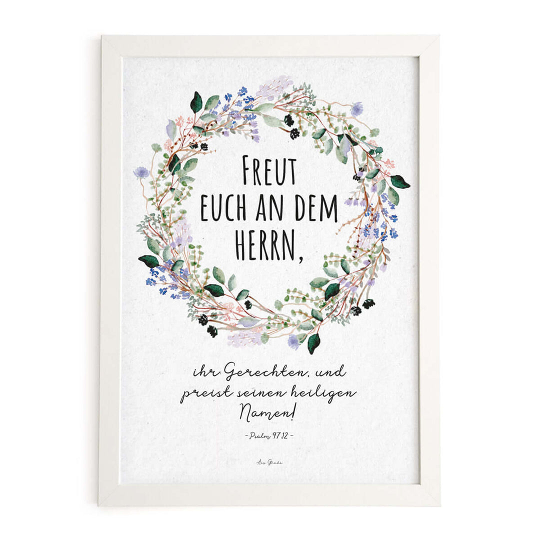 Poster "Freut euch an dem Herrn" · Serie Ermutigung · A3 / A4 · Bibelvers Deutsch – Aus Gnade