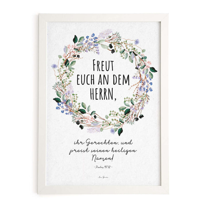 Poster "Freut euch an dem Herrn" · Serie Ermutigung · A3 / A4 · Bibelvers Deutsch – Aus Gnade
