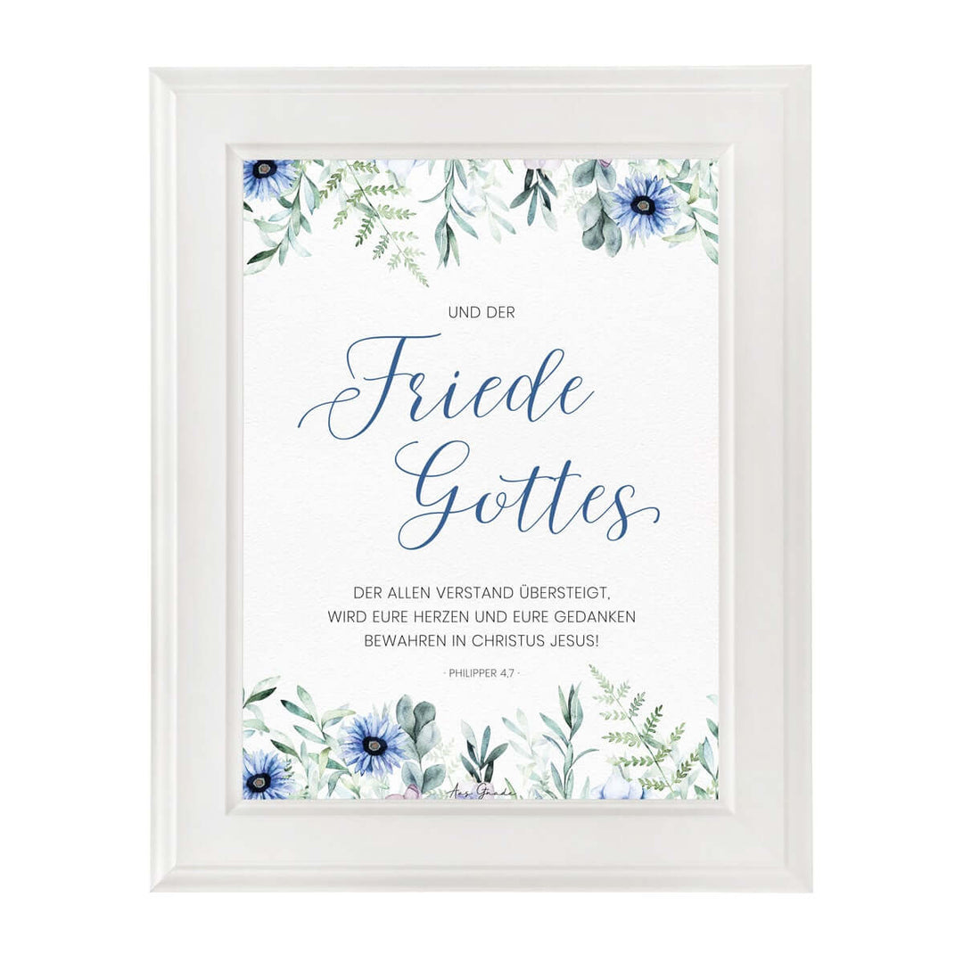 Poster "Friede Gottes" · A4 / A3 · Bibelvers Deutsch – Aus Gnade