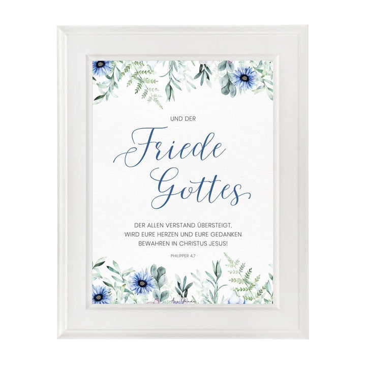 Poster "Friede Gottes" · A4 / A3 · Bibelvers Deutsch – Aus Gnade