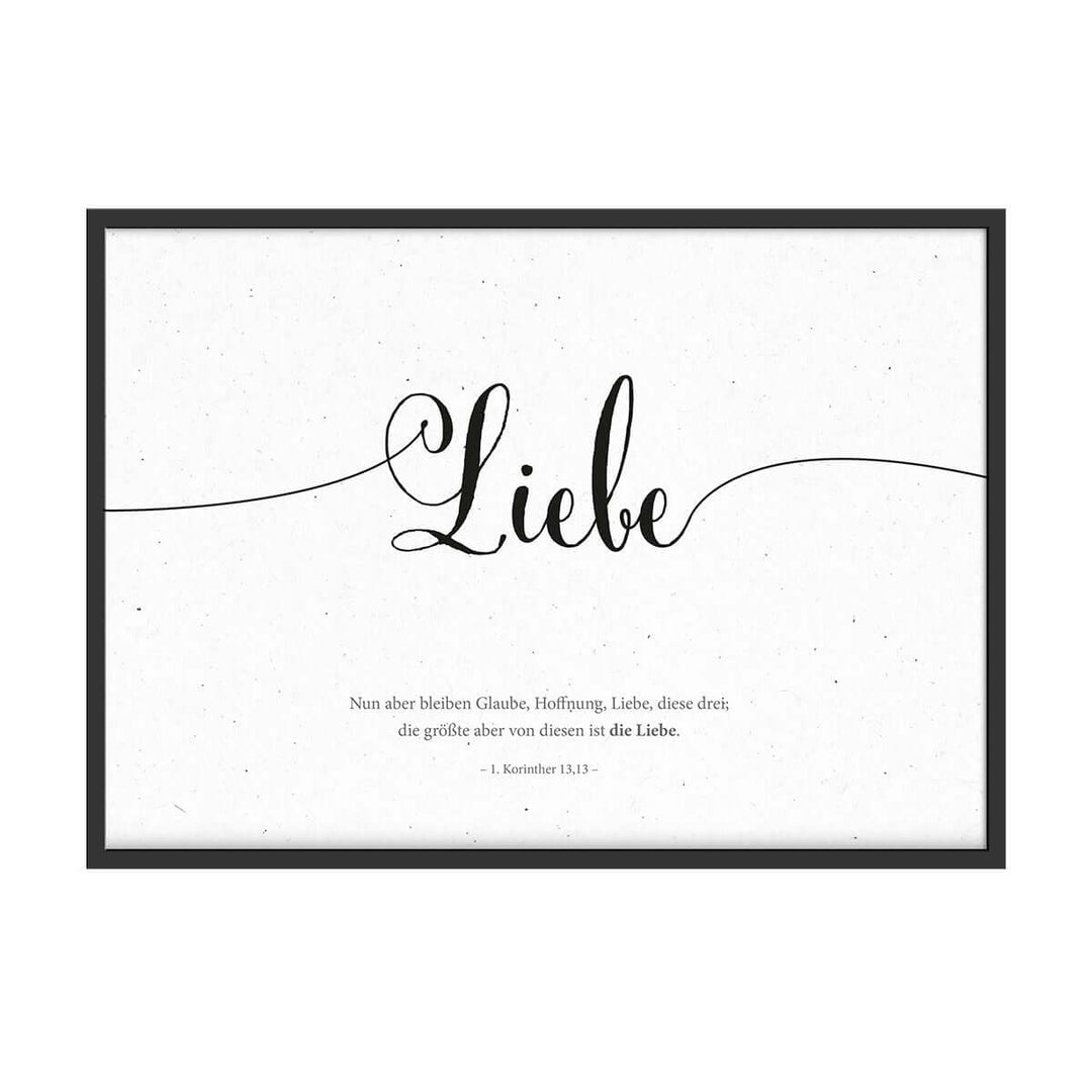 Poster Bibelvers "Liebe" · A4 Querformat · Lettering · Deutsch – Aus Gnade