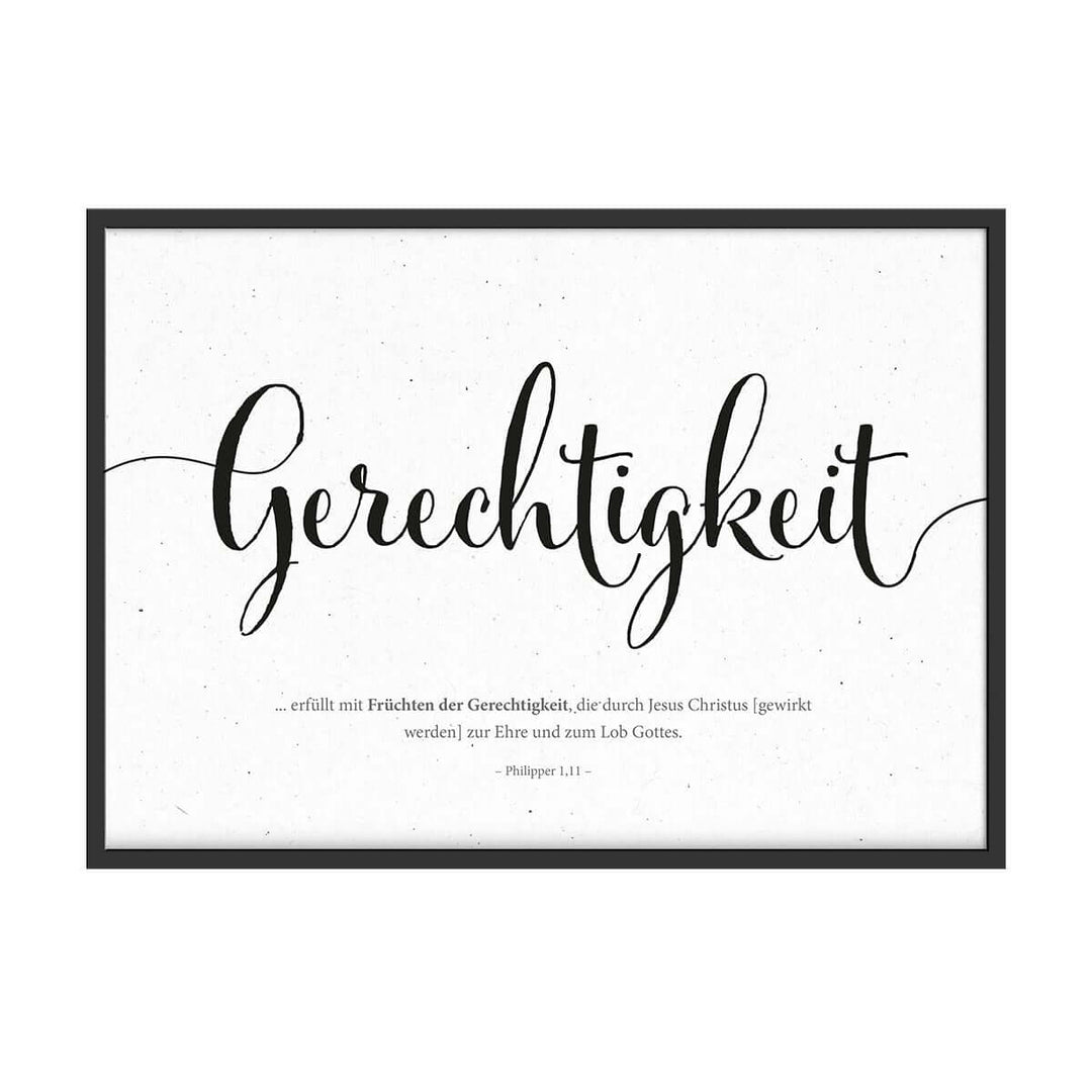 Poster Bibelvers "Gerechtigkeit" · A4 Querformat · Lettering · Deutsch – Aus Gnade