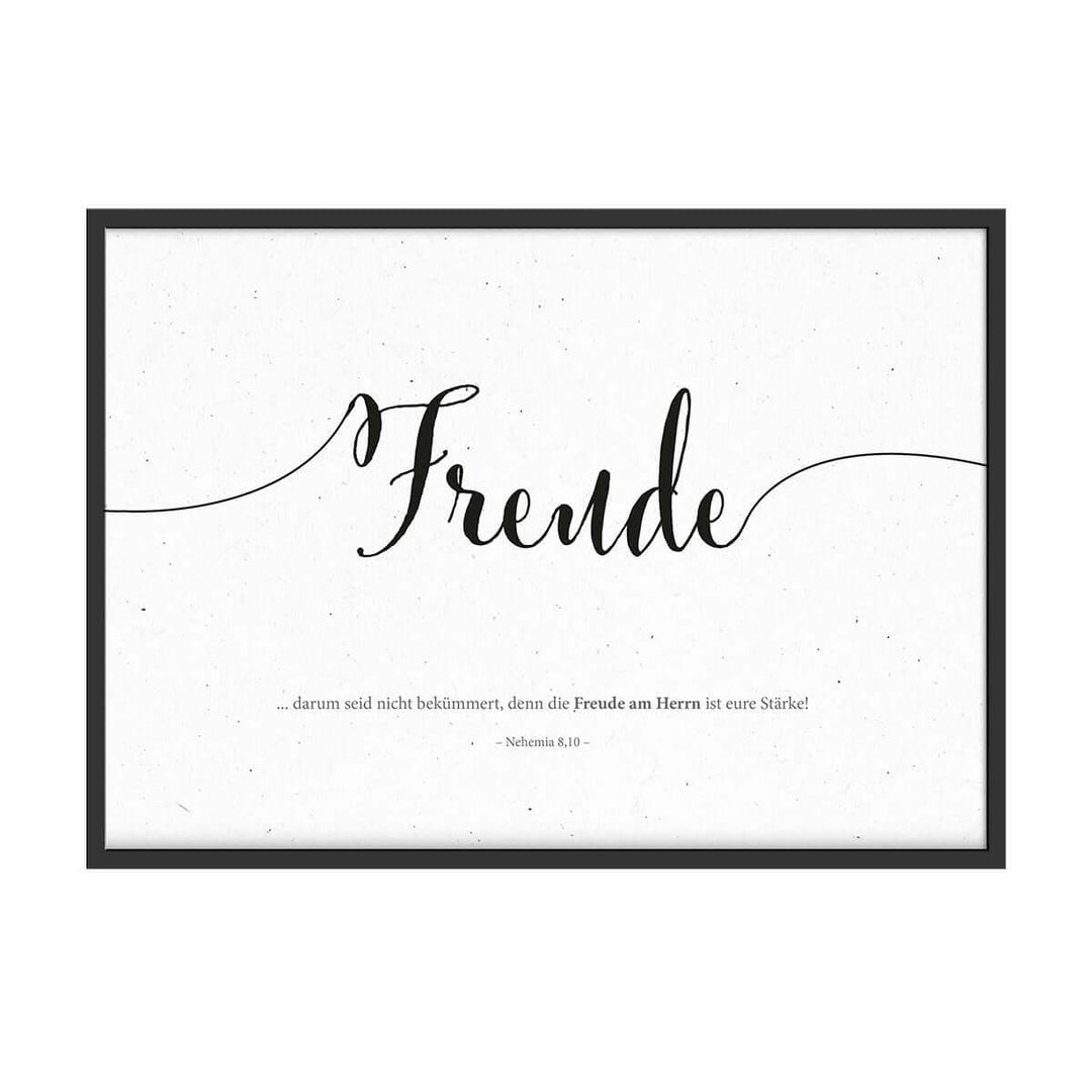 Poster Bibelvers "Freude" · A4 Querformat · Lettering · Deutsch – Aus Gnade