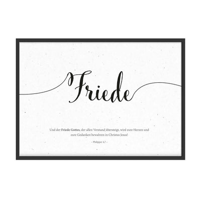 Poster Bibelvers "Friede" · A4 Querformat · Lettering · Deutsch – Aus Gnade