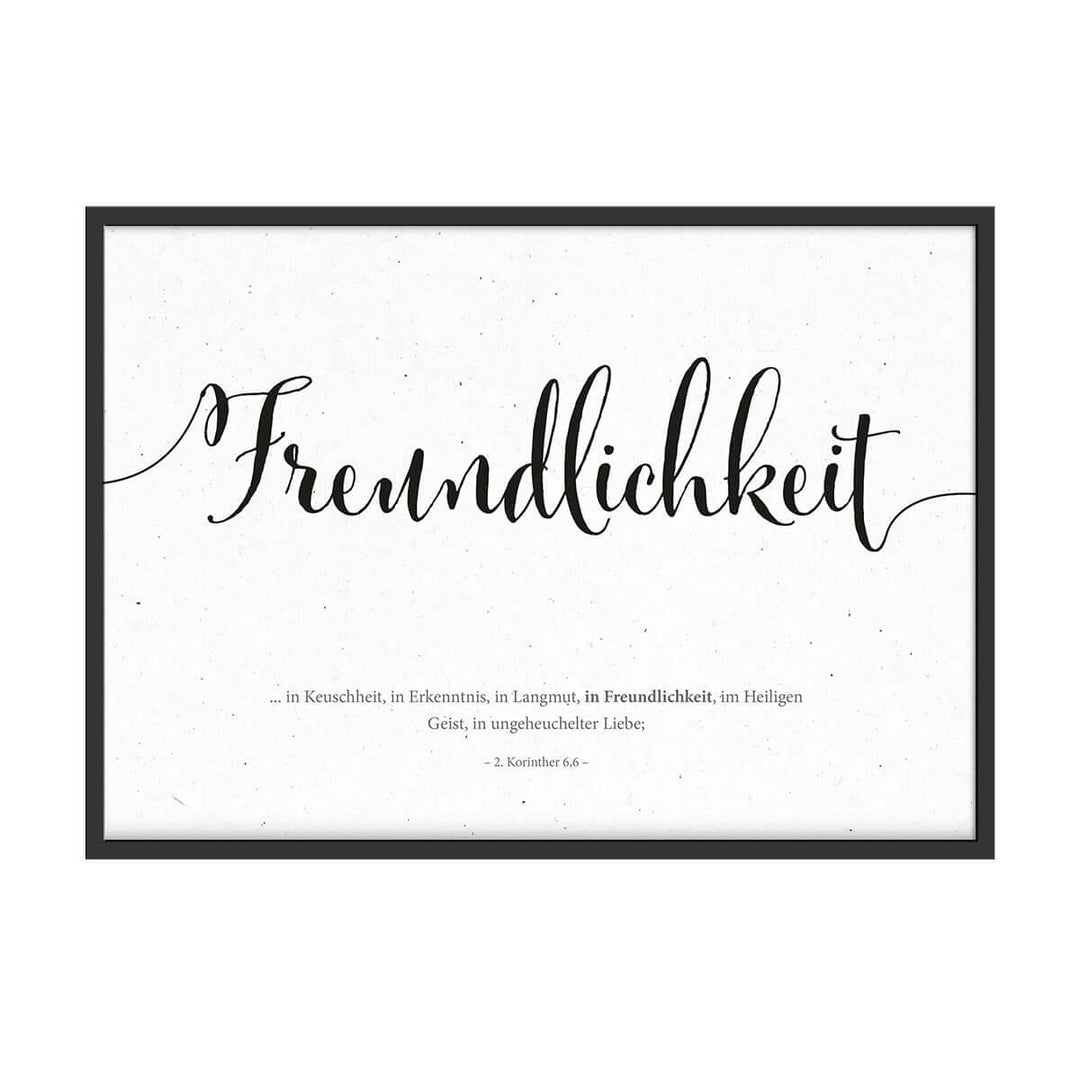 Poster Bibelvers "Freundlichkeit" · A4 Querformat · Lettering · Deutsch – Aus Gnade