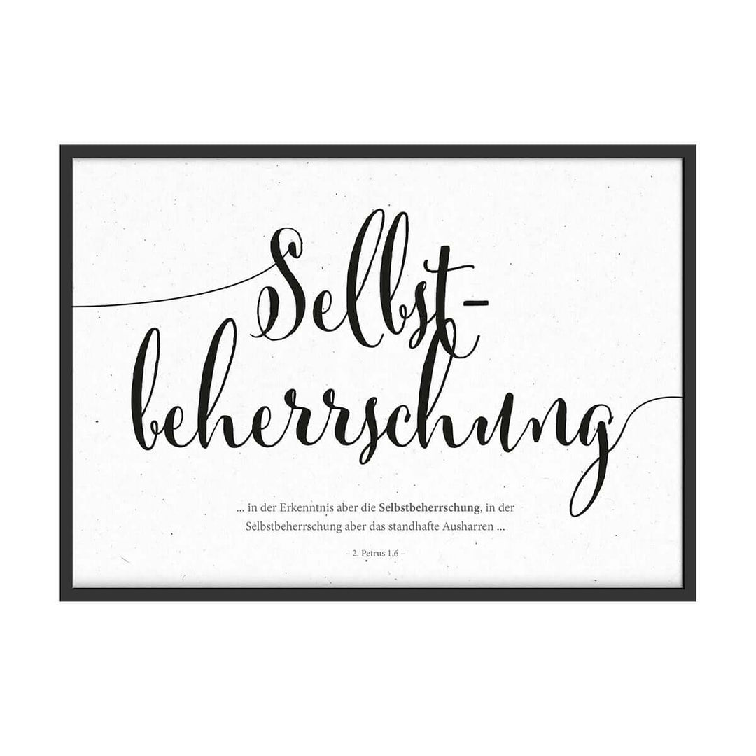Poster Bibelvers "Selbstbeherrschung" · A4 Querformat · Lettering · Deutsch – Aus Gnade