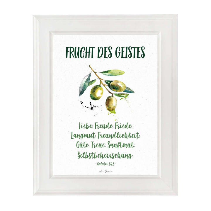 Poster "Frucht des Geistes" · Oliven · A3 / A4 · Bibelvers Deutsch – Aus Gnade