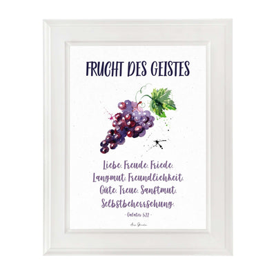 Poster "Frucht des Geistes" · Trauben · A3 / A4 · Bibelvers Deutsch – Aus Gnade