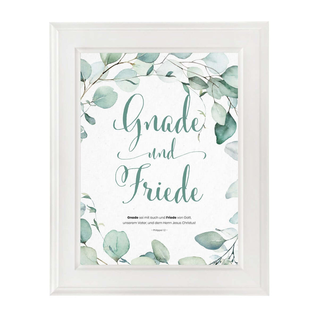 Poster "Gnade und Friede" · A3 / A4 · Bibelvers Deutsch – Aus Gnade