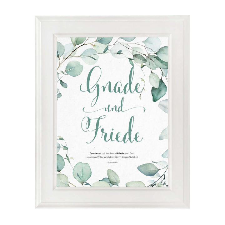 Poster "Gnade und Friede" · A3 / A4 · Bibelvers Deutsch – Aus Gnade