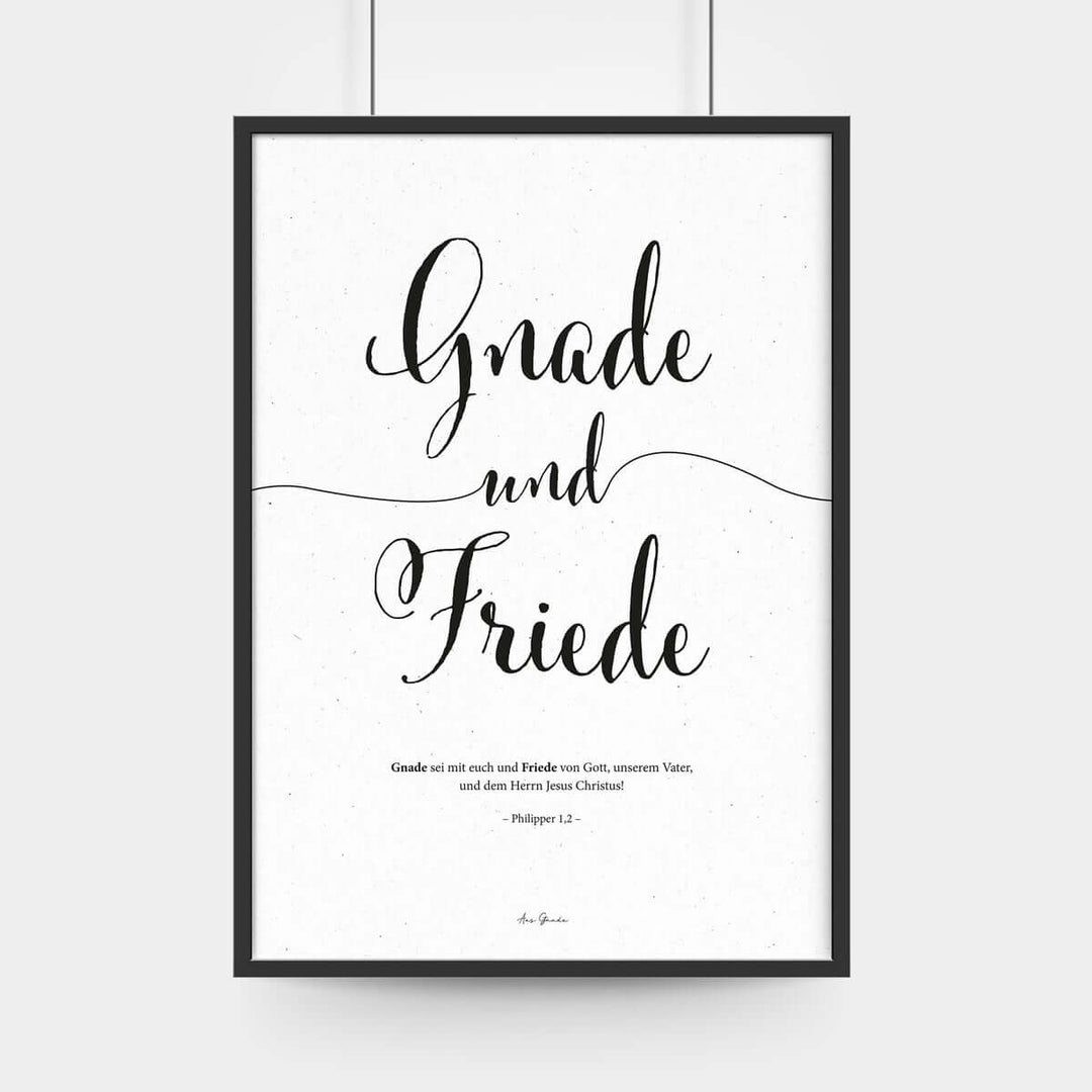 Poster "Gnade und Friede" · A3 · Bibelvers Deutsch – Aus Gnade