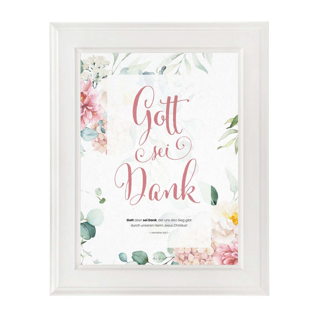 Poster "Gott sei Dank" · A3 / A4 · Bibelvers Deutsch – Aus Gnade